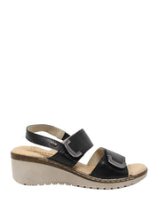 Sandali zeppa Nero Valleverde