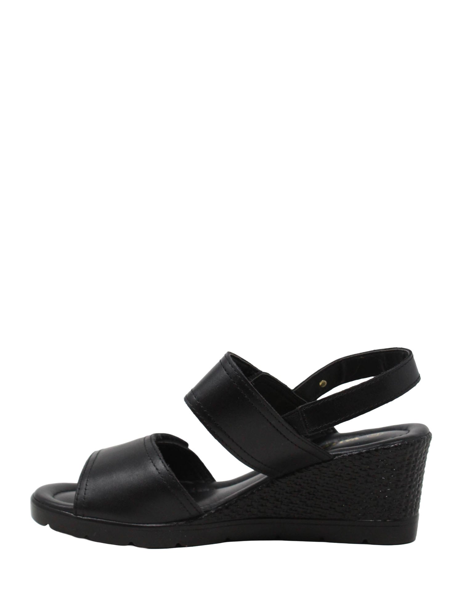 Sandali zeppa Nero Valleverde