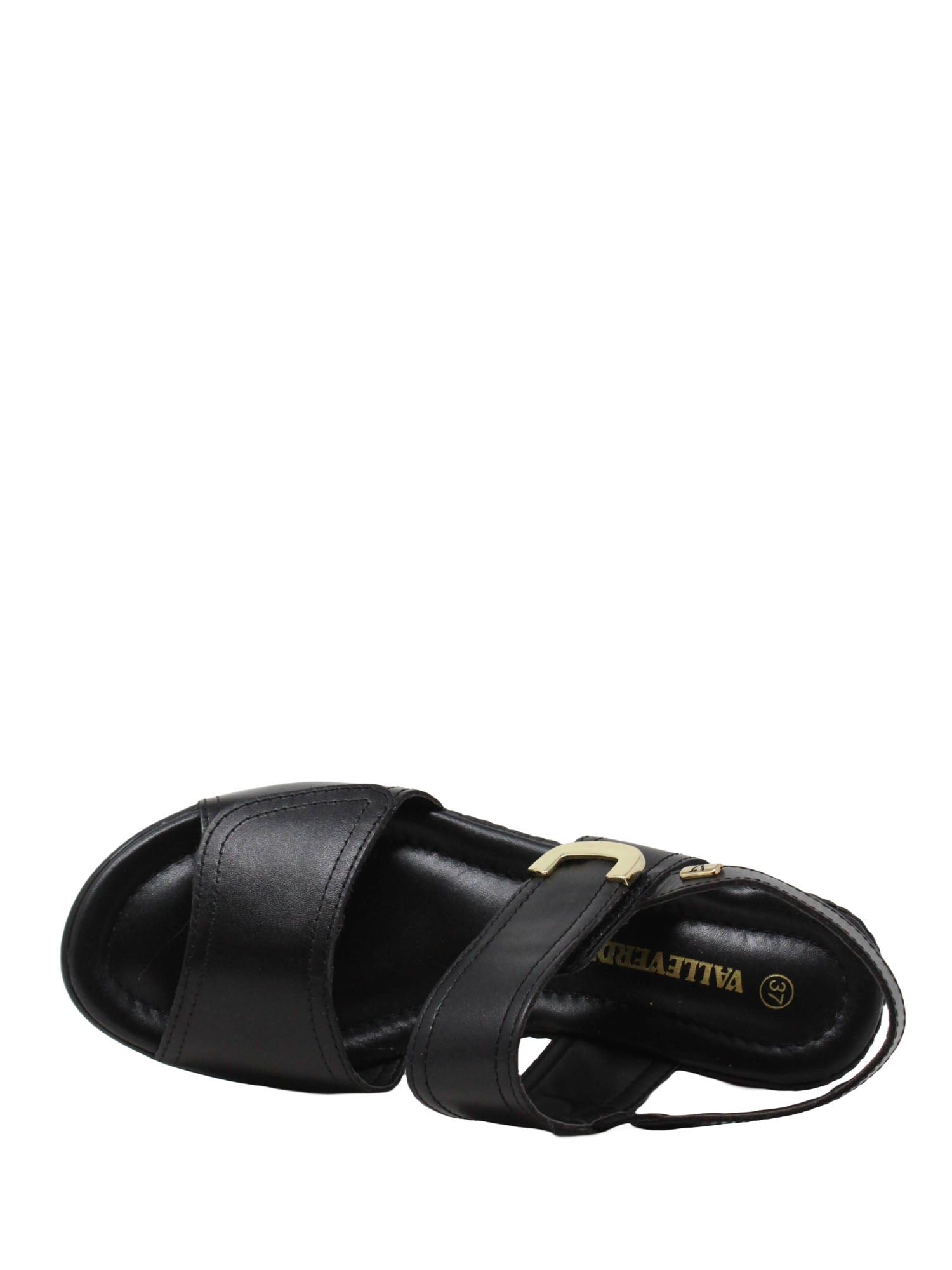 Sandali zeppa Nero Valleverde