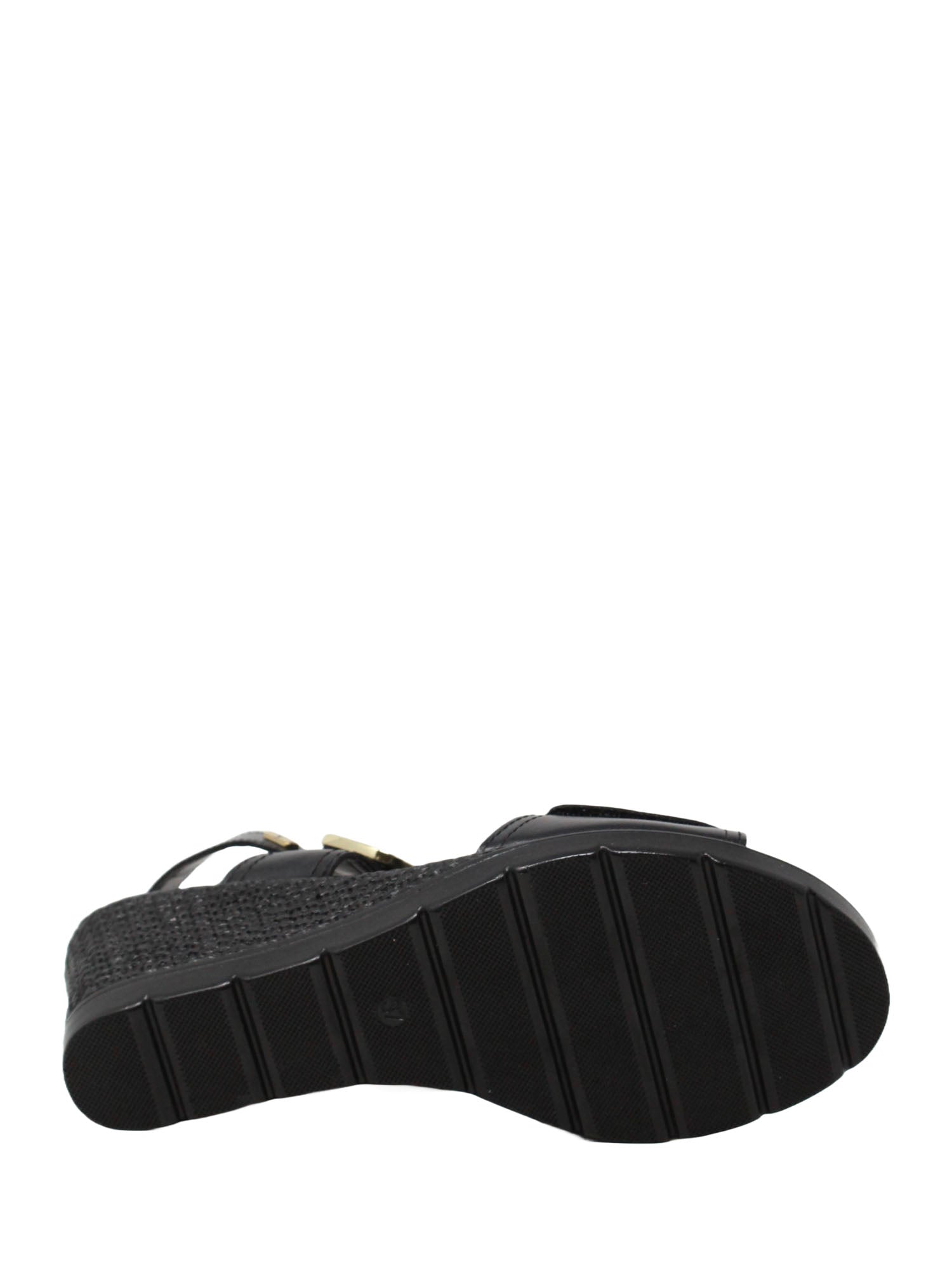 Sandali zeppa Nero Valleverde