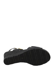 Sandali zeppa Nero Valleverde