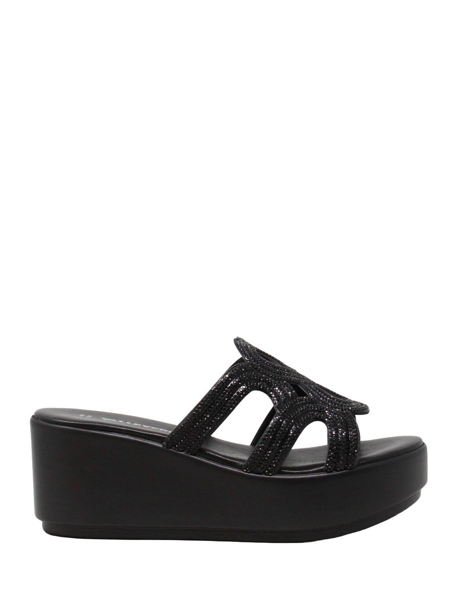Sandali zeppa Nero Valleverde
