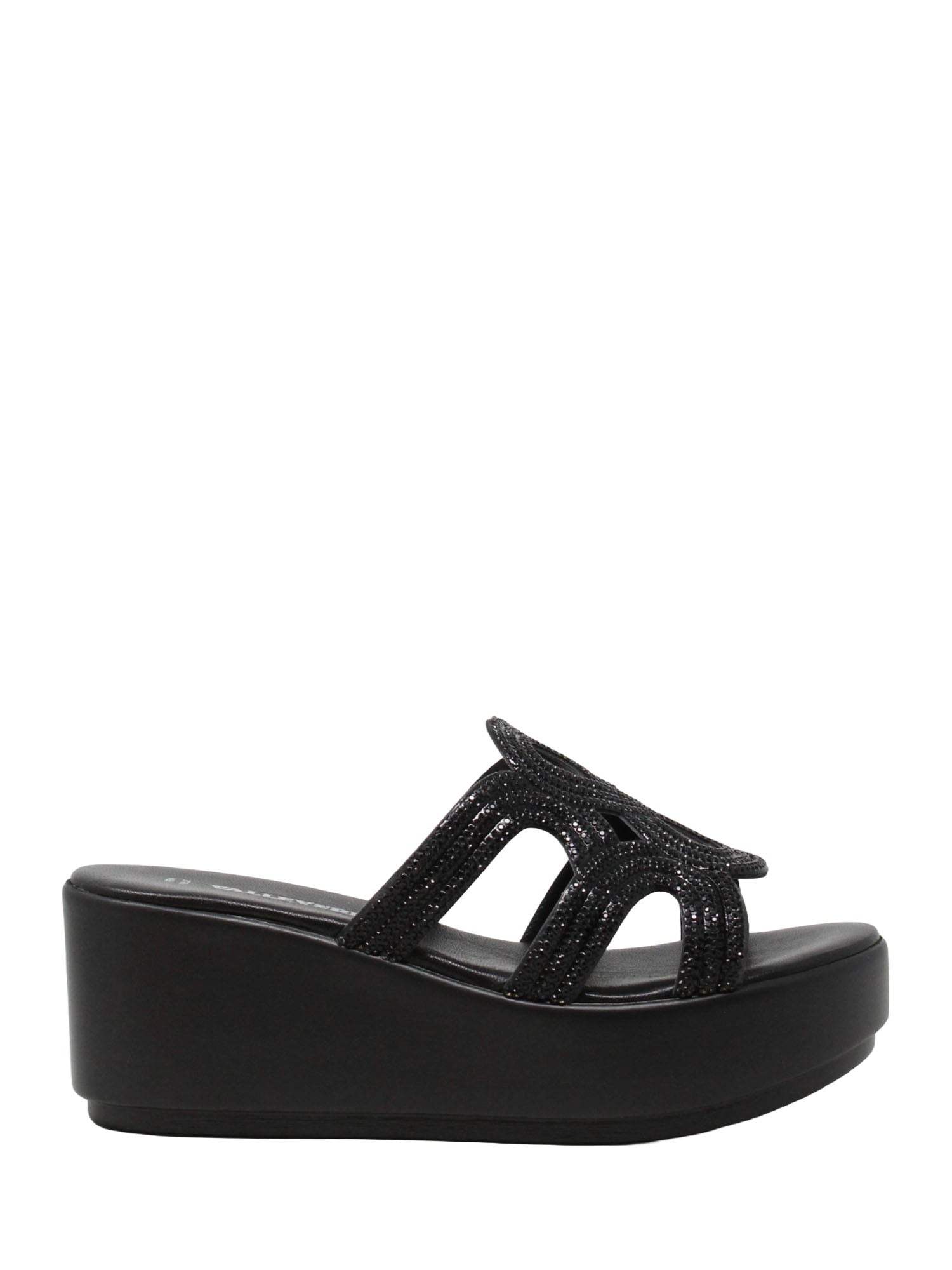 Sandali zeppa Nero Valleverde