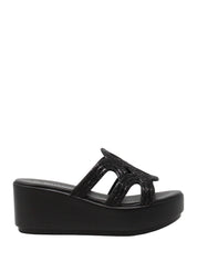 Sandali zeppa Nero Valleverde