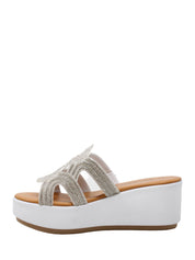 Sandali zeppa Bianco Valleverde