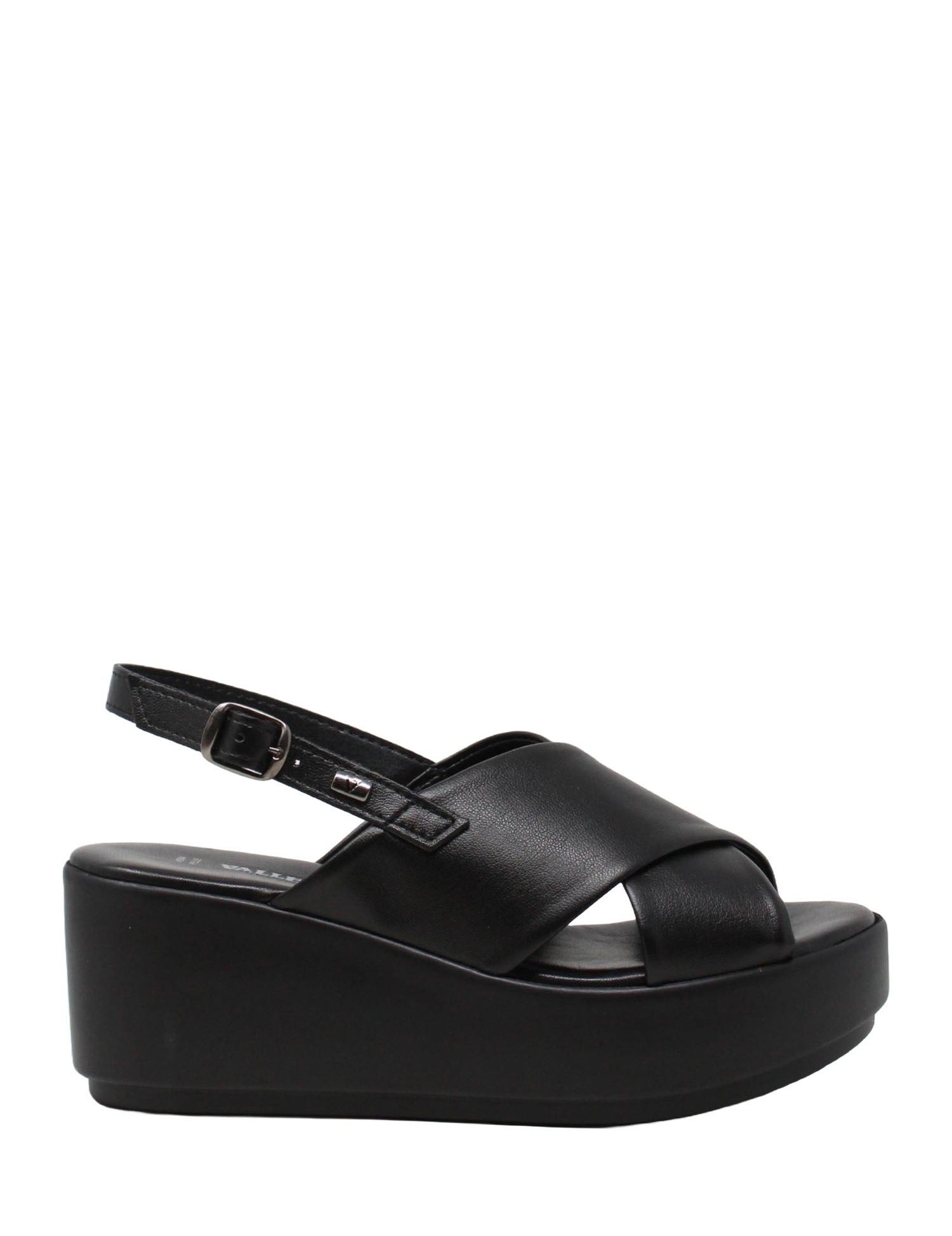Sandali zeppa Nero Valleverde