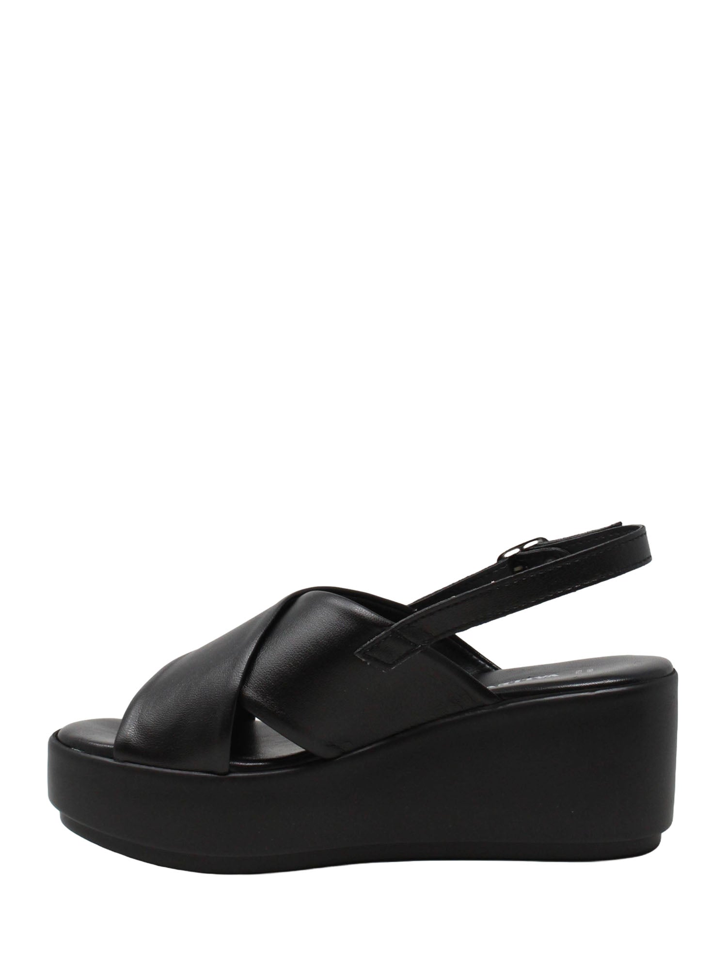 Sandali zeppa Nero Valleverde