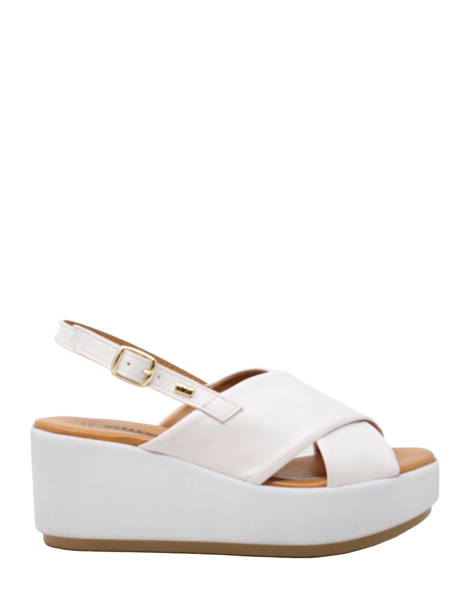 Sandali zeppa Bianco Valleverde