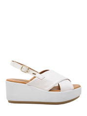 Sandali zeppa Bianco Valleverde