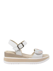 Sandali zeppa Bianco Valleverde