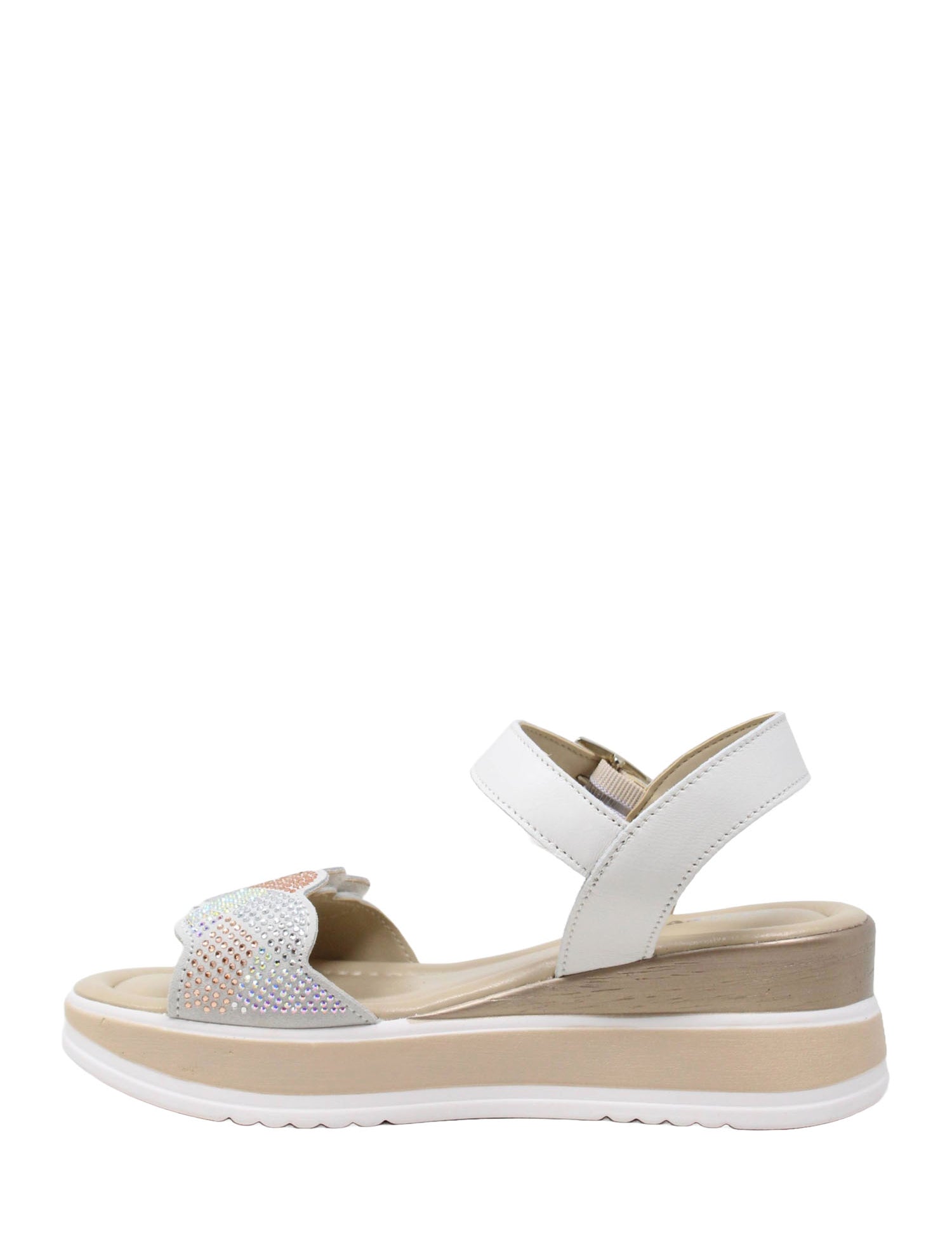 Sandali zeppa Bianco Valleverde