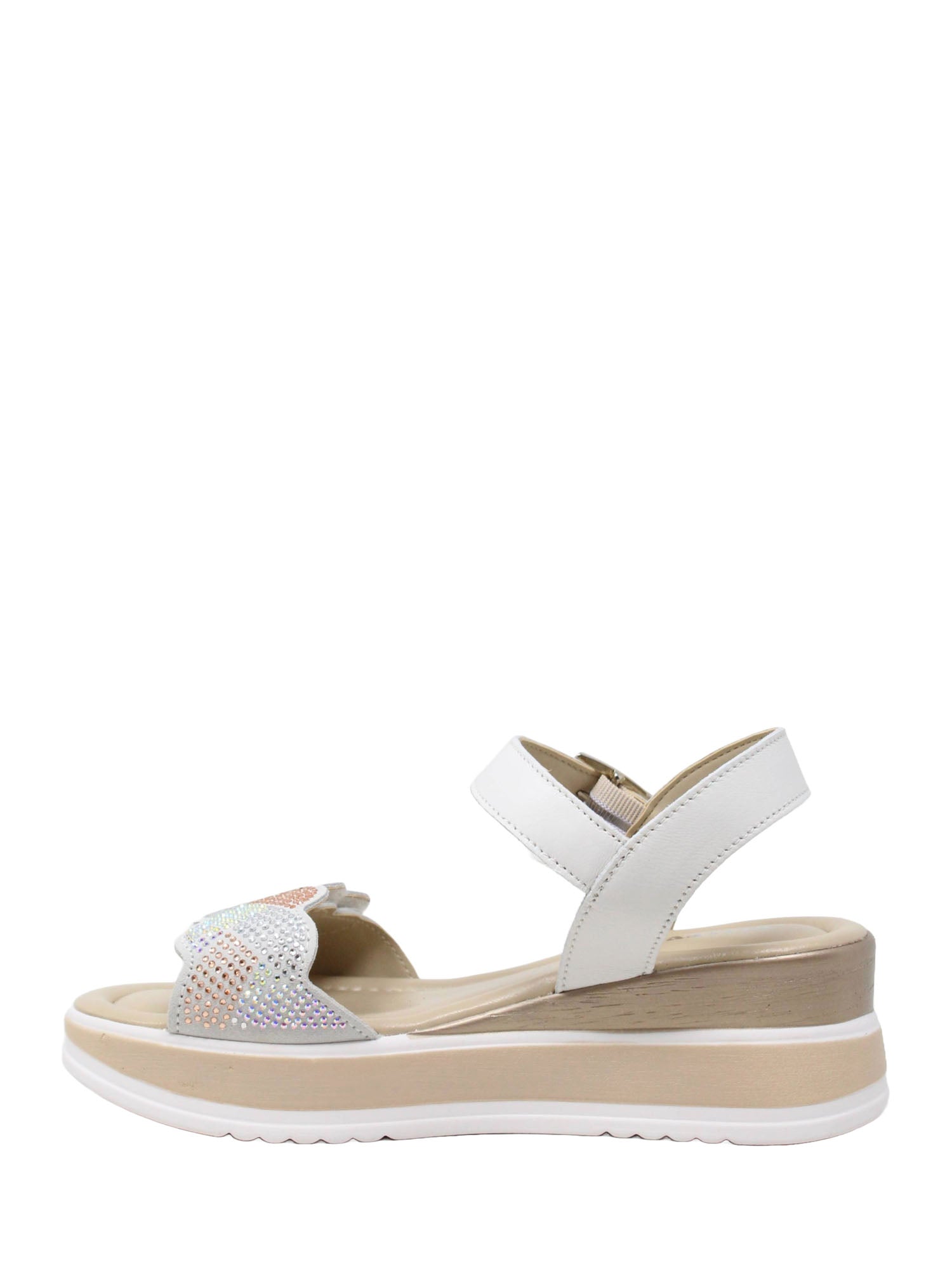 Sandali zeppa Bianco Valleverde