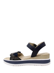 Sandali zeppa Blu Valleverde