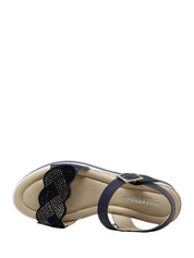 Sandali zeppa Blu Valleverde