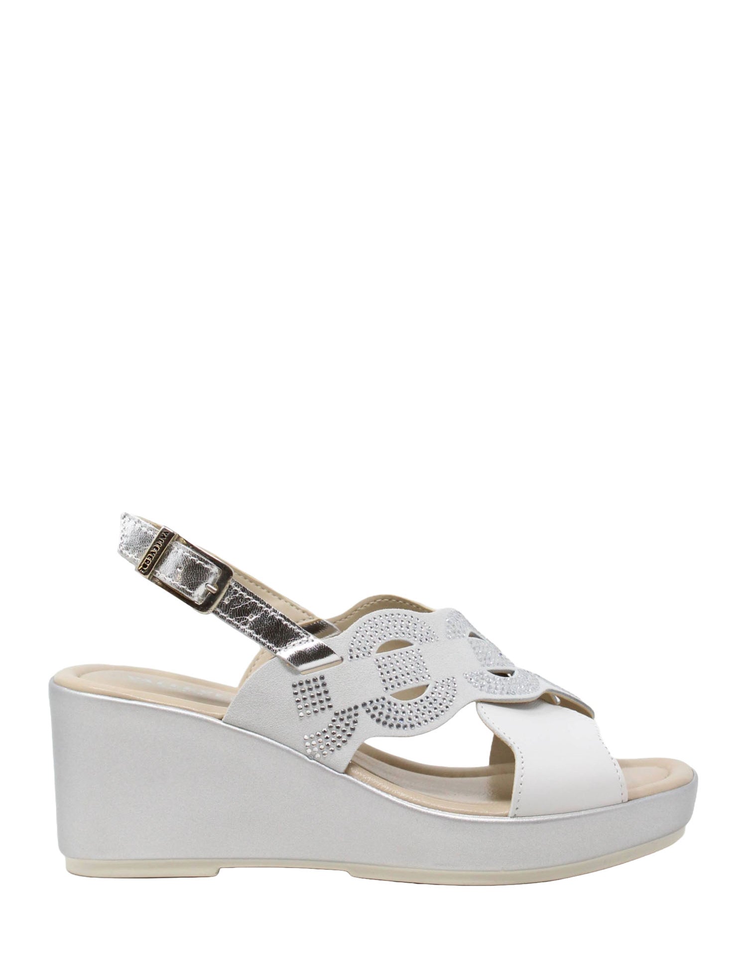 Sandali zeppa Bianco Valleverde