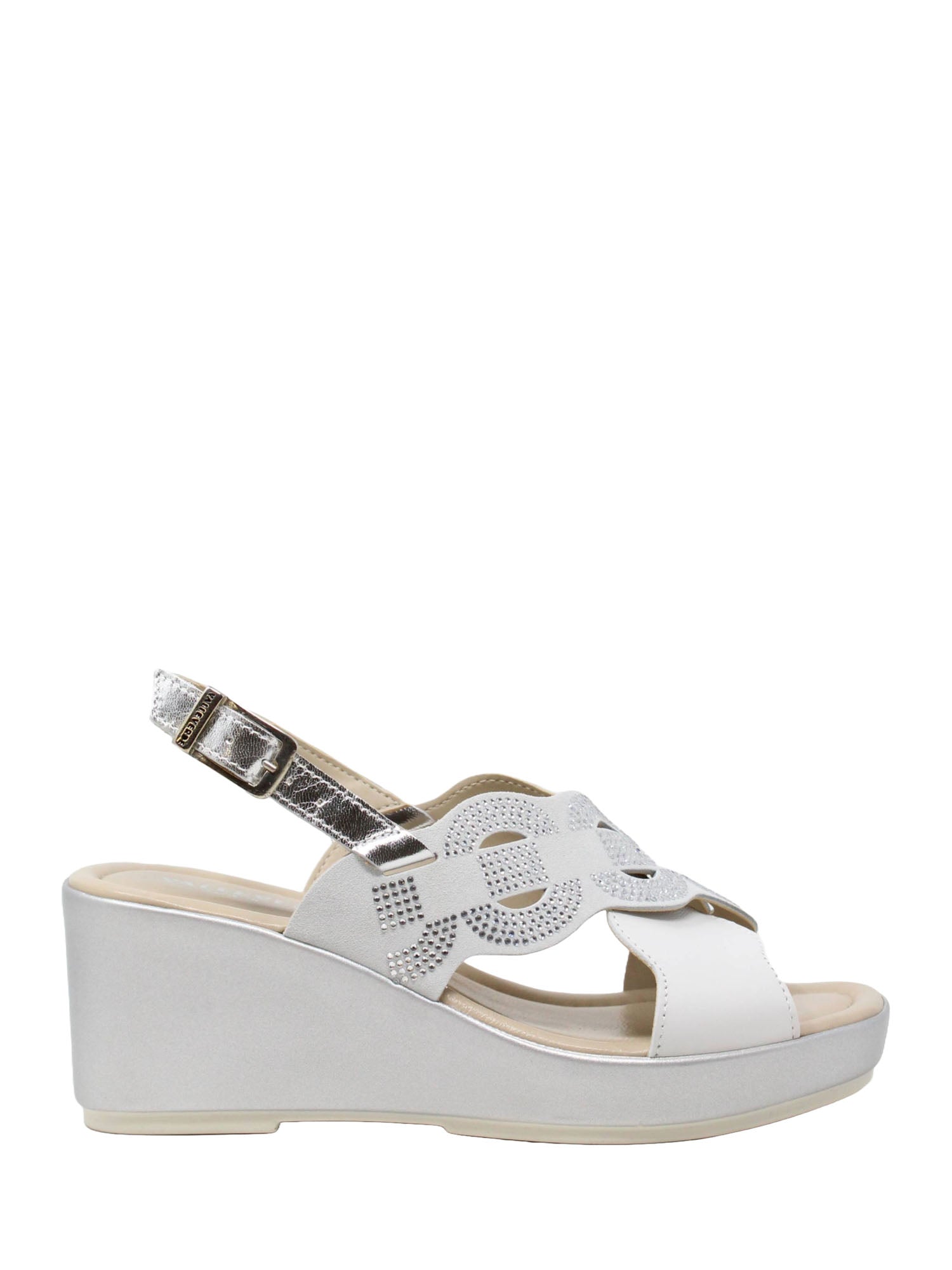 Sandali zeppa Bianco Valleverde