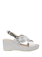 Sandali zeppa Bianco Valleverde