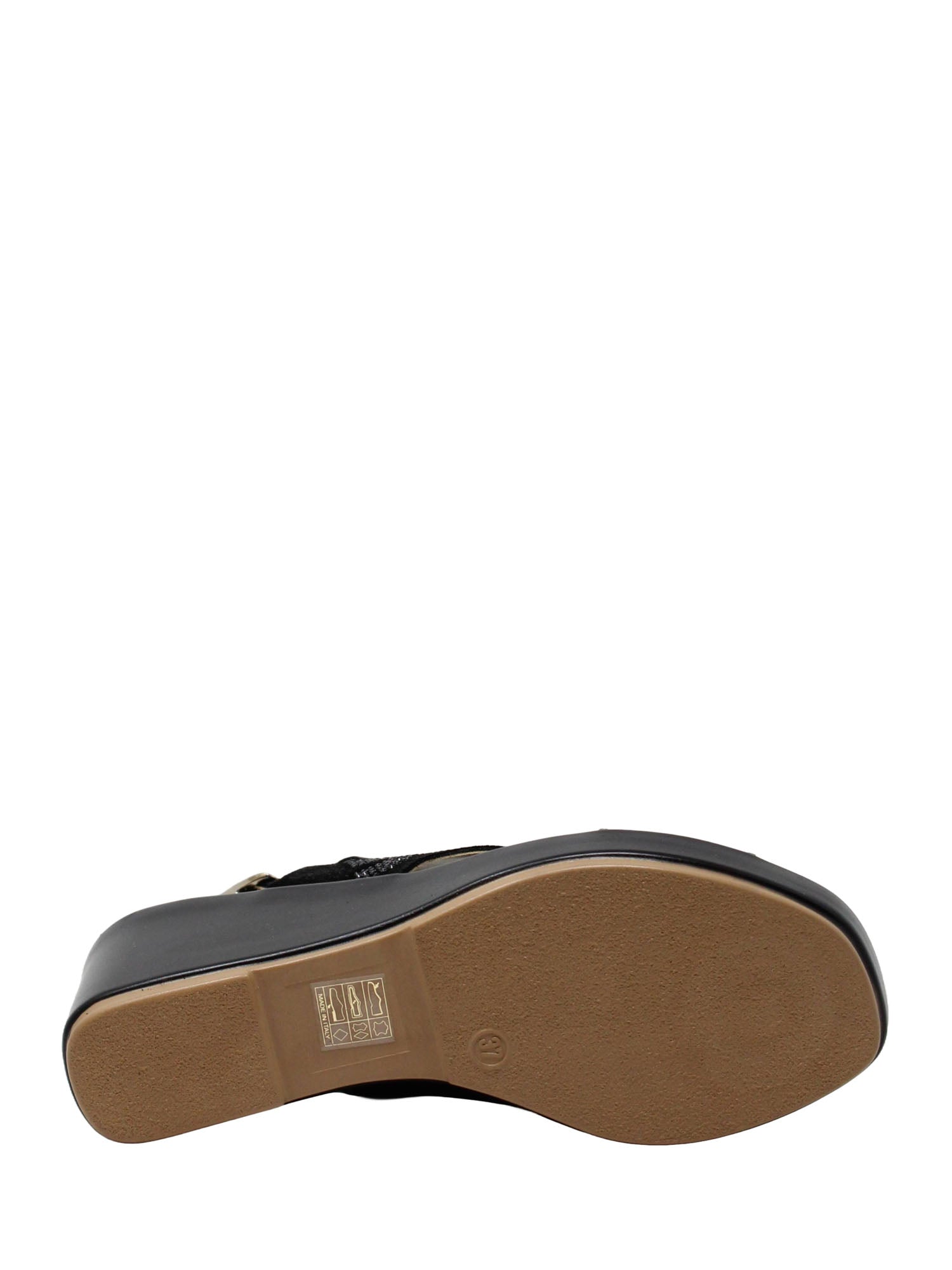 Sandali zeppa Nero Valleverde