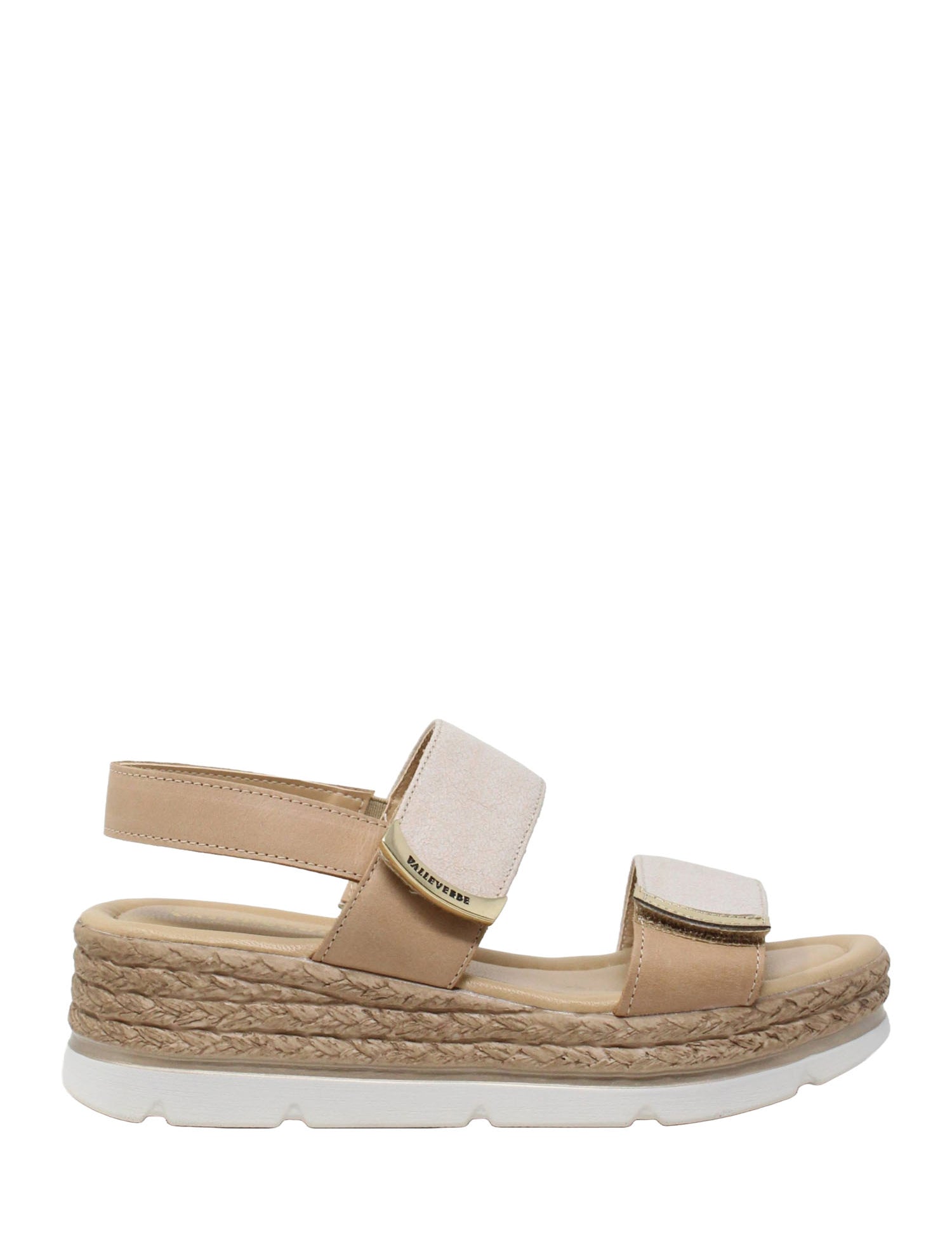 Sandali zeppa Beige Valleverde