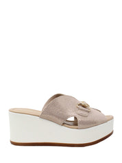 Sandali zeppa Beige Valleverde