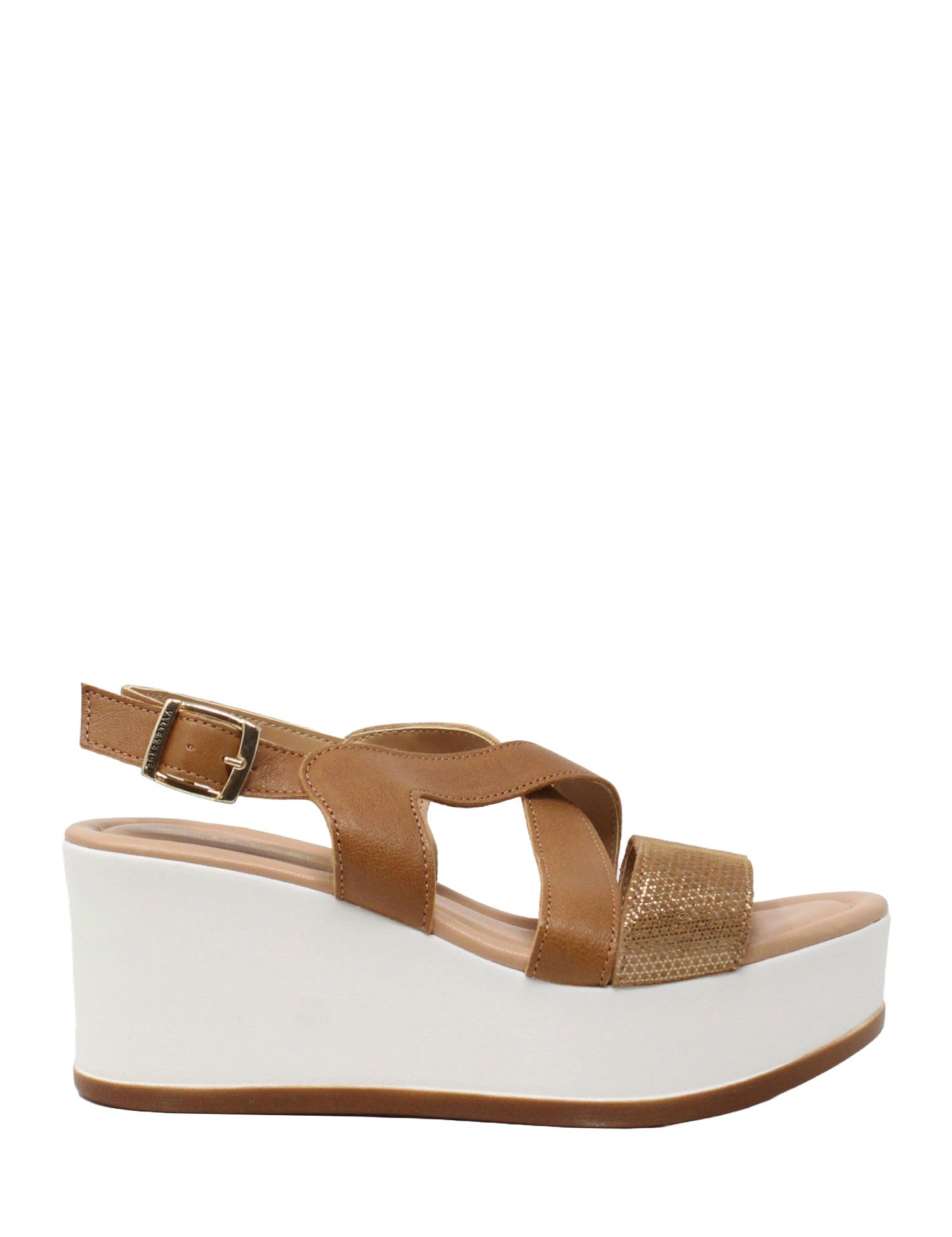 Sandali zeppa Marrone Valleverde