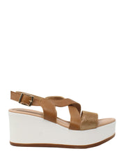 Sandali zeppa Marrone Valleverde