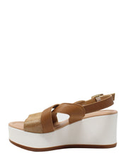 Sandali zeppa Marrone Valleverde