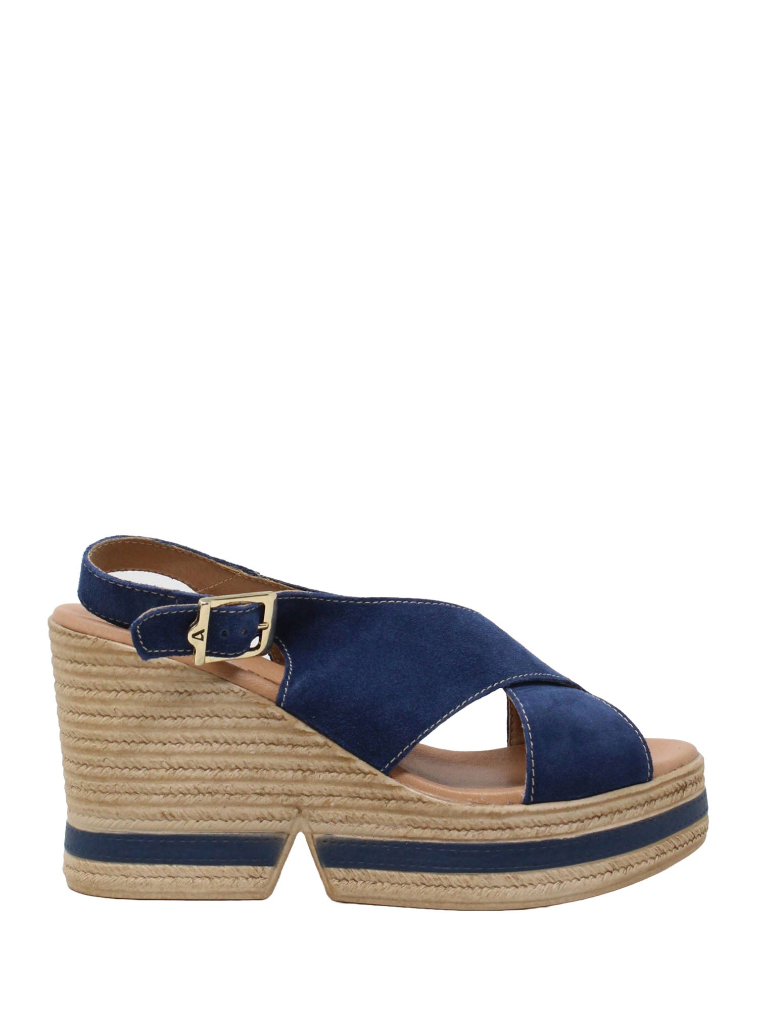 Sandali zeppa Blu Valleverde