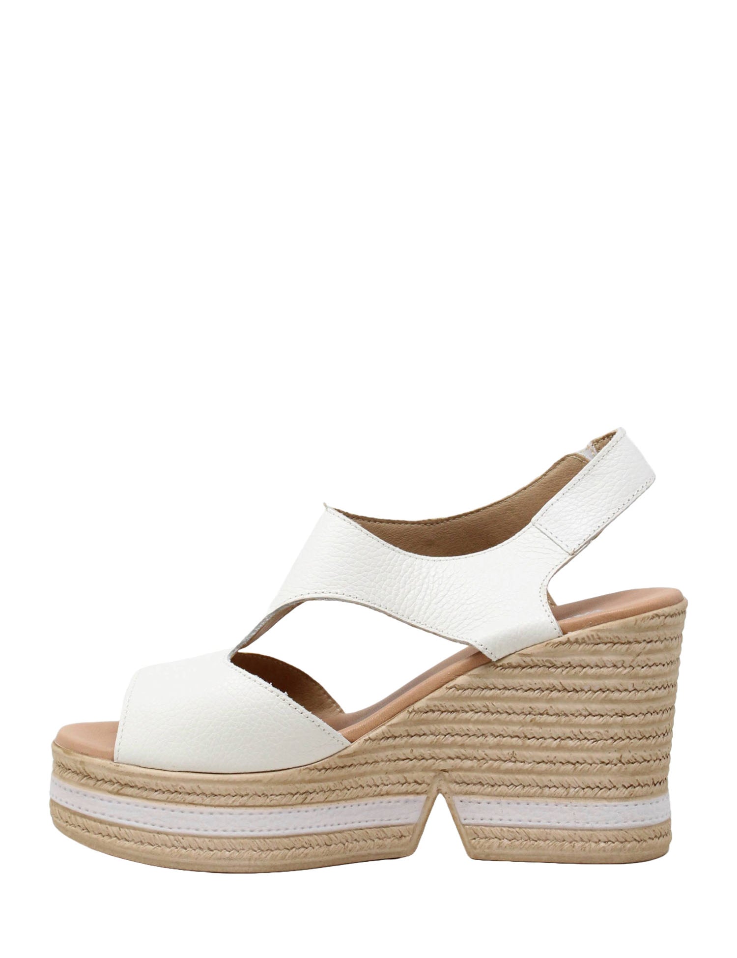 Sandali zeppa Bianco Valleverde