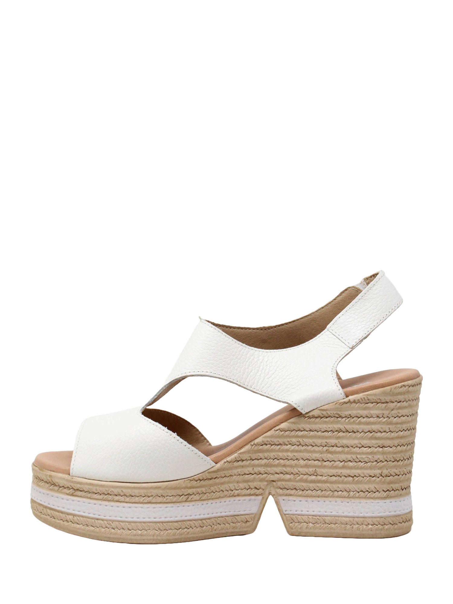 Sandali zeppa Bianco Valleverde