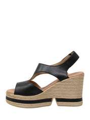 Sandali zeppa Nero Valleverde