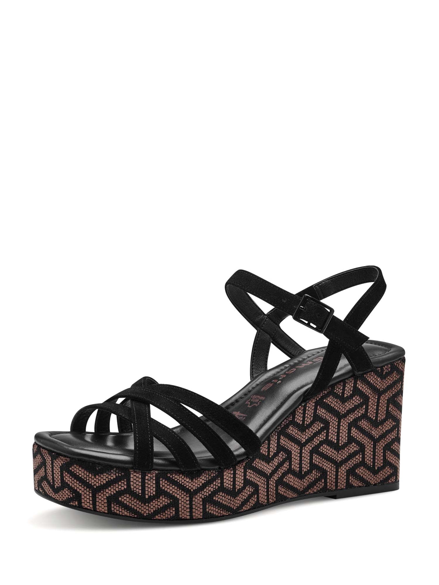 Sandali zeppa Nero Tamaris