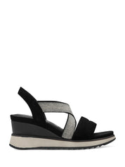 Sandali zeppa Nero Tamaris