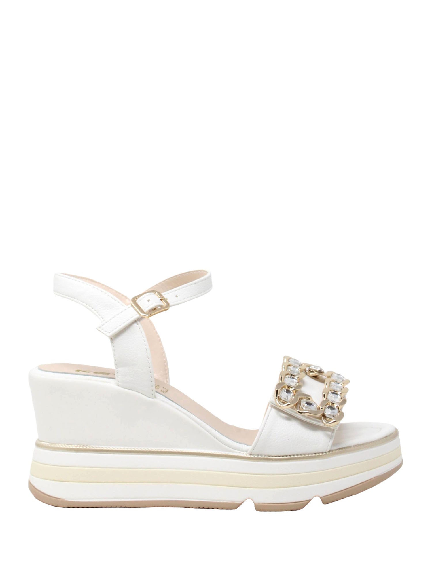 Sandali zeppa Bianco Keys