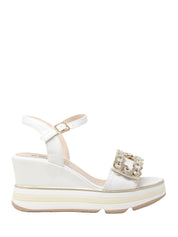 Sandali zeppa Bianco Keys