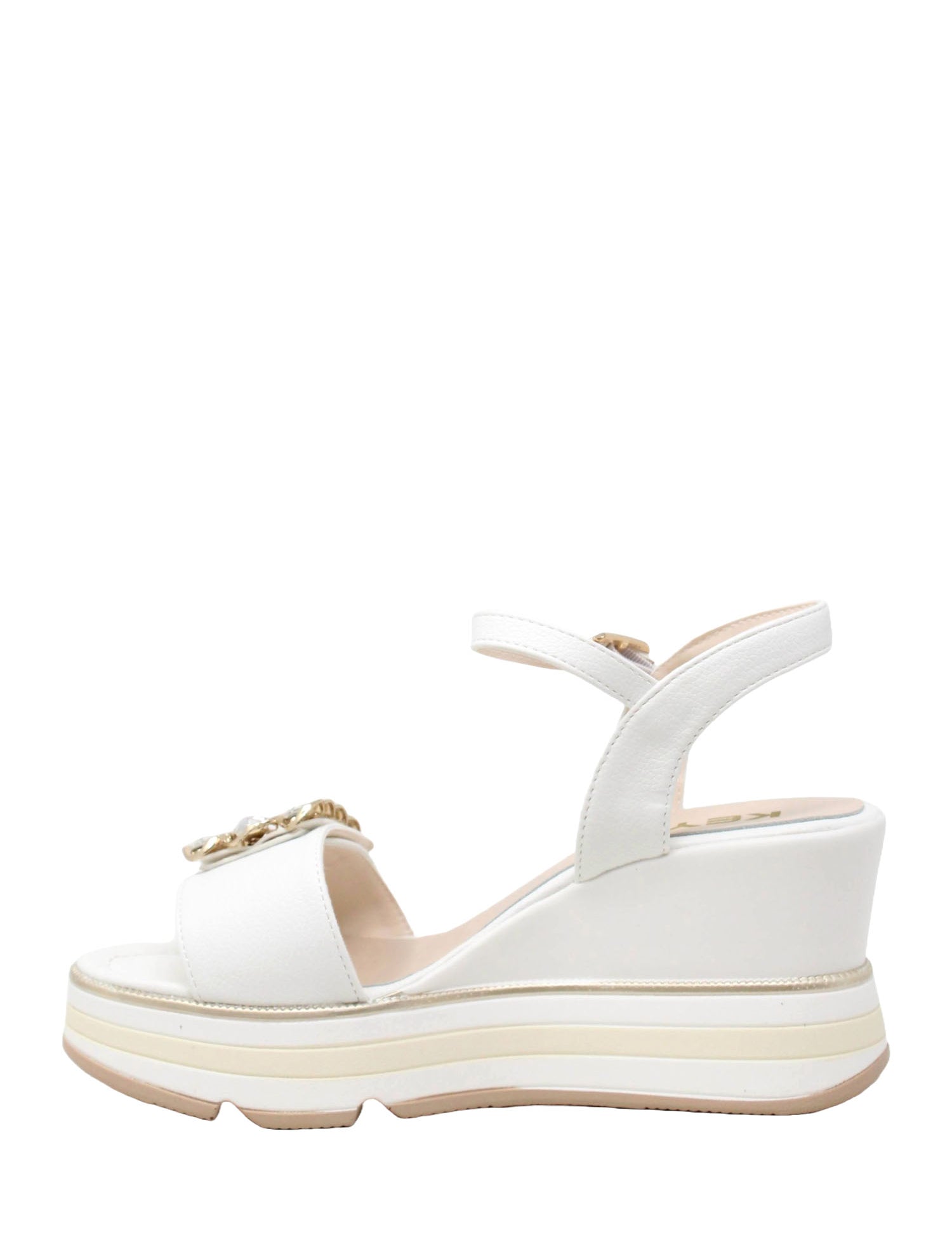 Sandali zeppa Bianco Keys