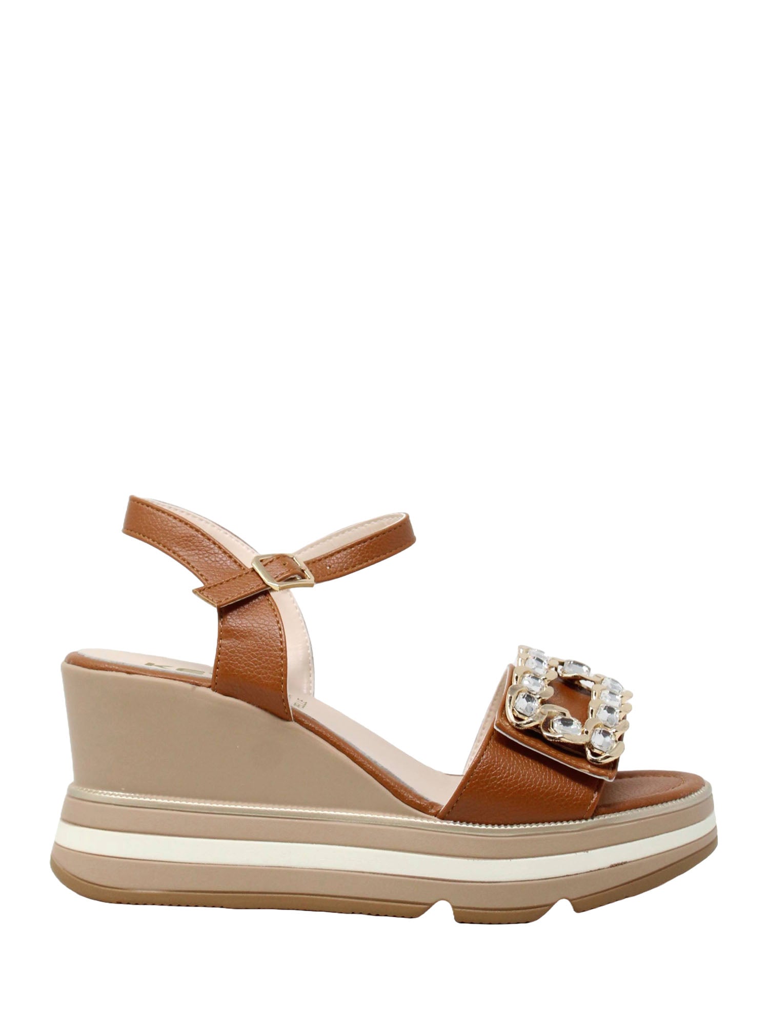 Sandali zeppa Marrone Keys