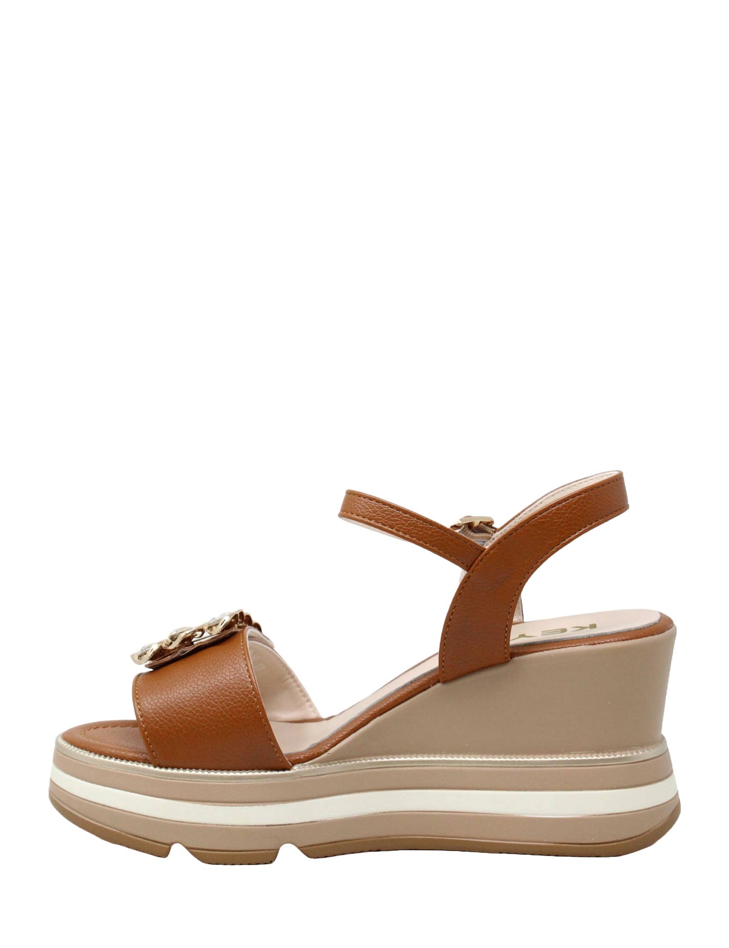 Sandali zeppa Marrone Keys