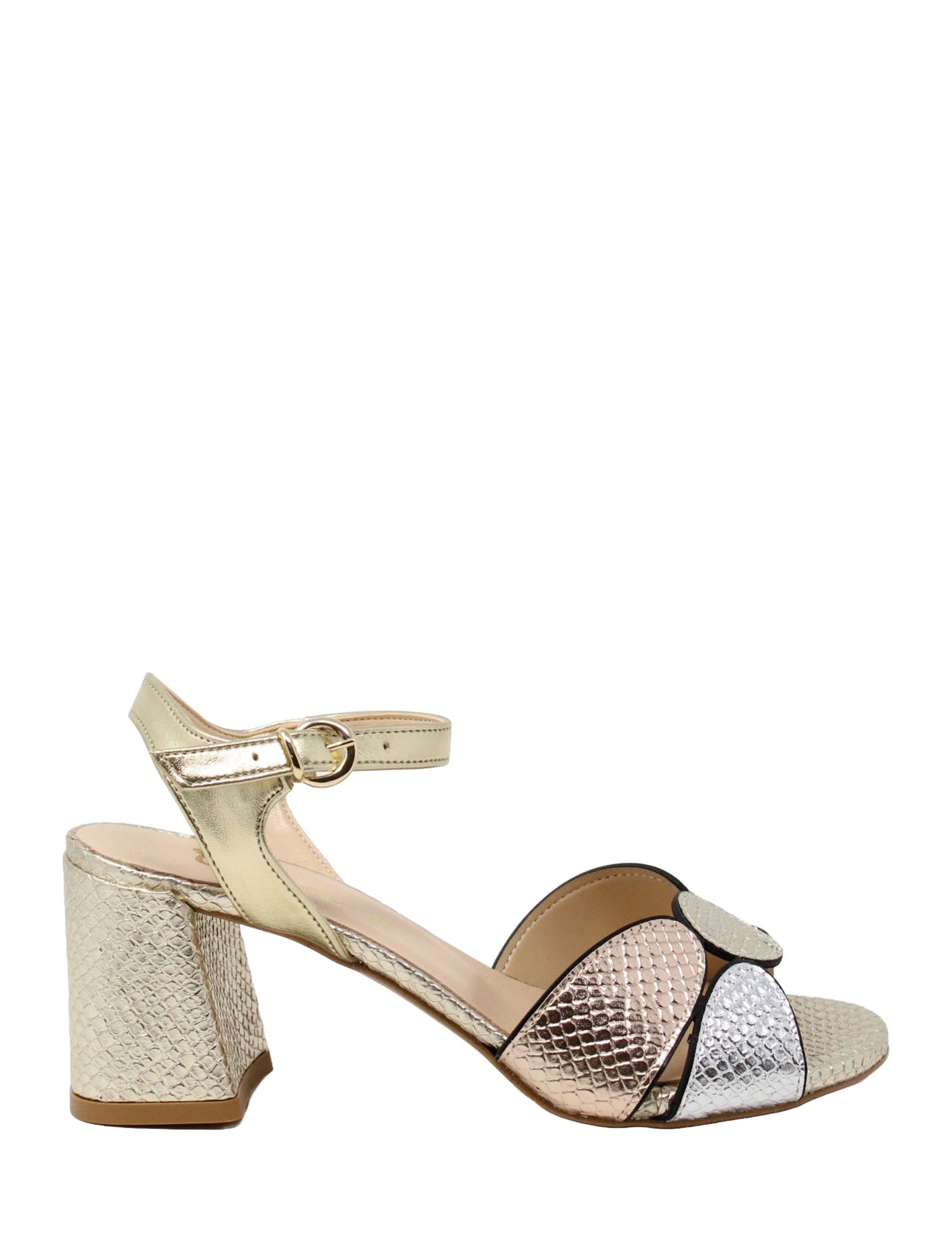 Sandali tacco Oro E Argento Grace Shoes