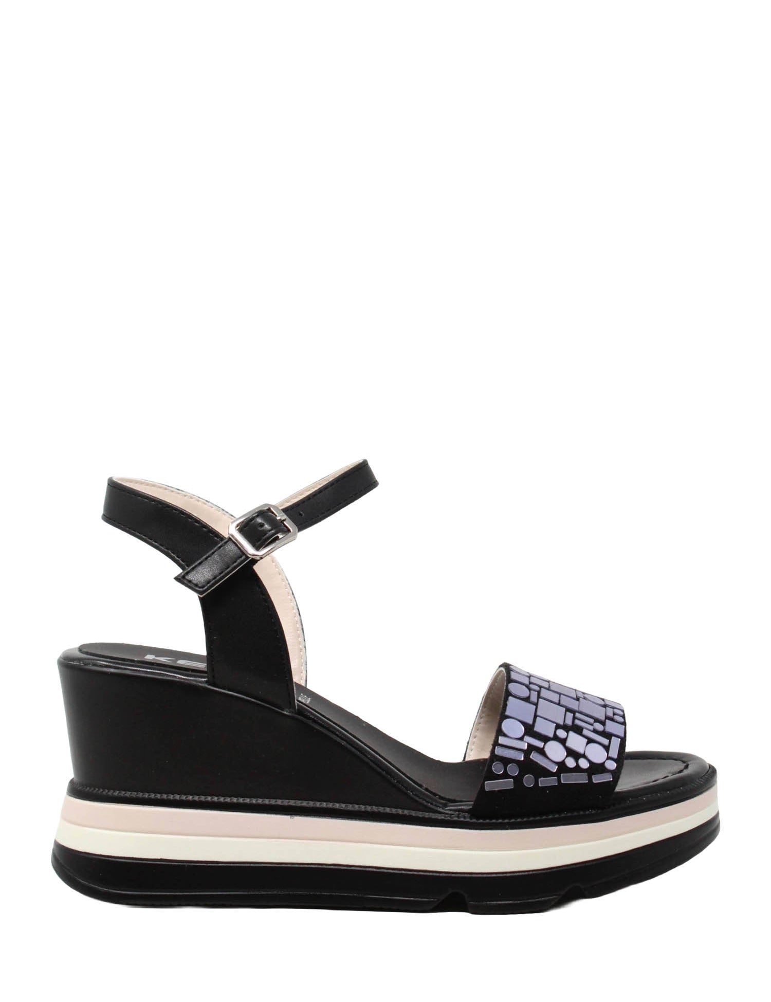 Sandali zeppa Nero Keys