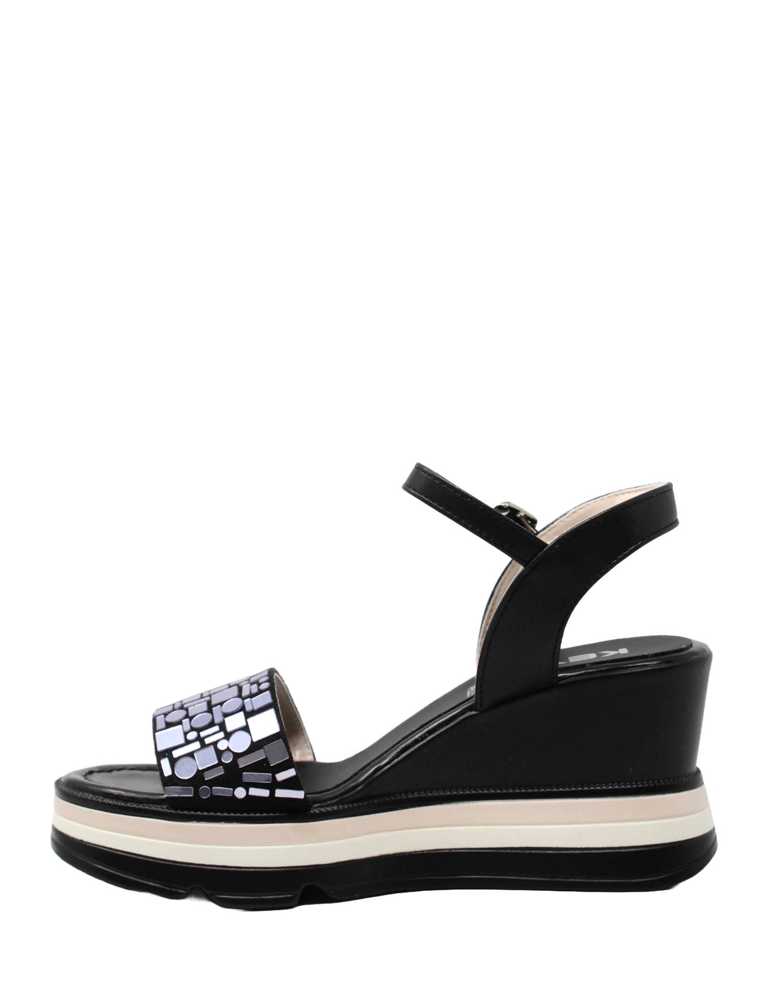 Sandali zeppa Nero Keys