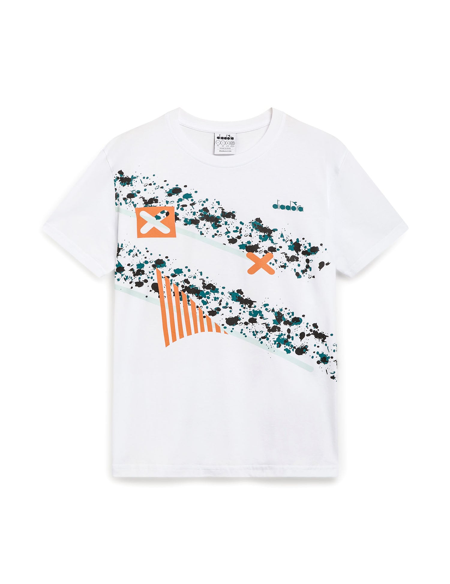 T-shirt Bianco Verde Diadora