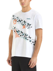 T-shirt Bianco Verde Diadora
