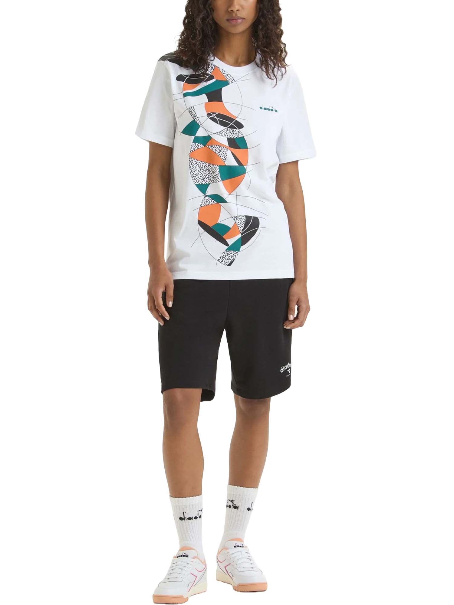 T-shirt Bianco Nero Diadora