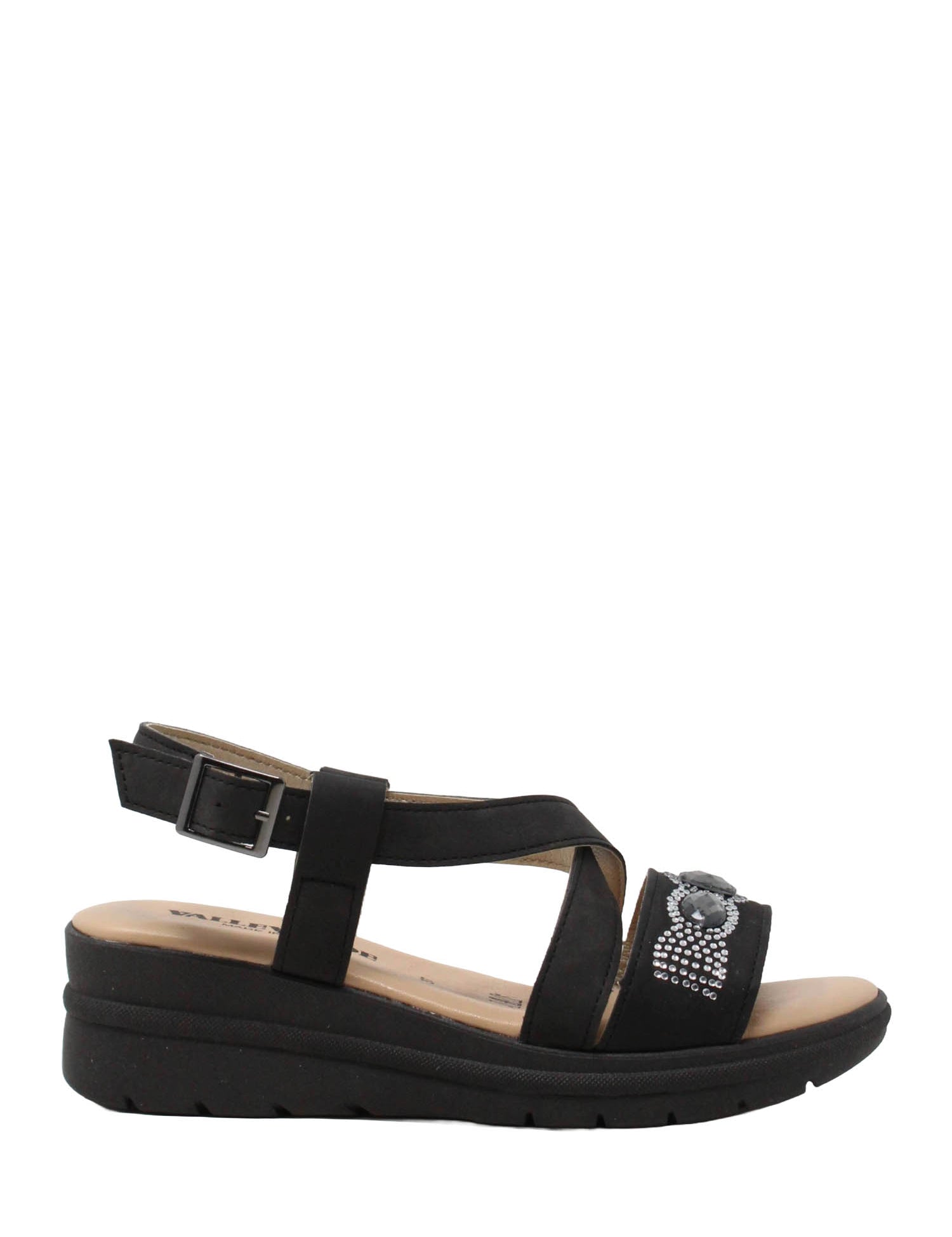 Sandali zeppa Nero Valleverde