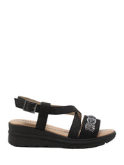 Sandali zeppa Nero Valleverde