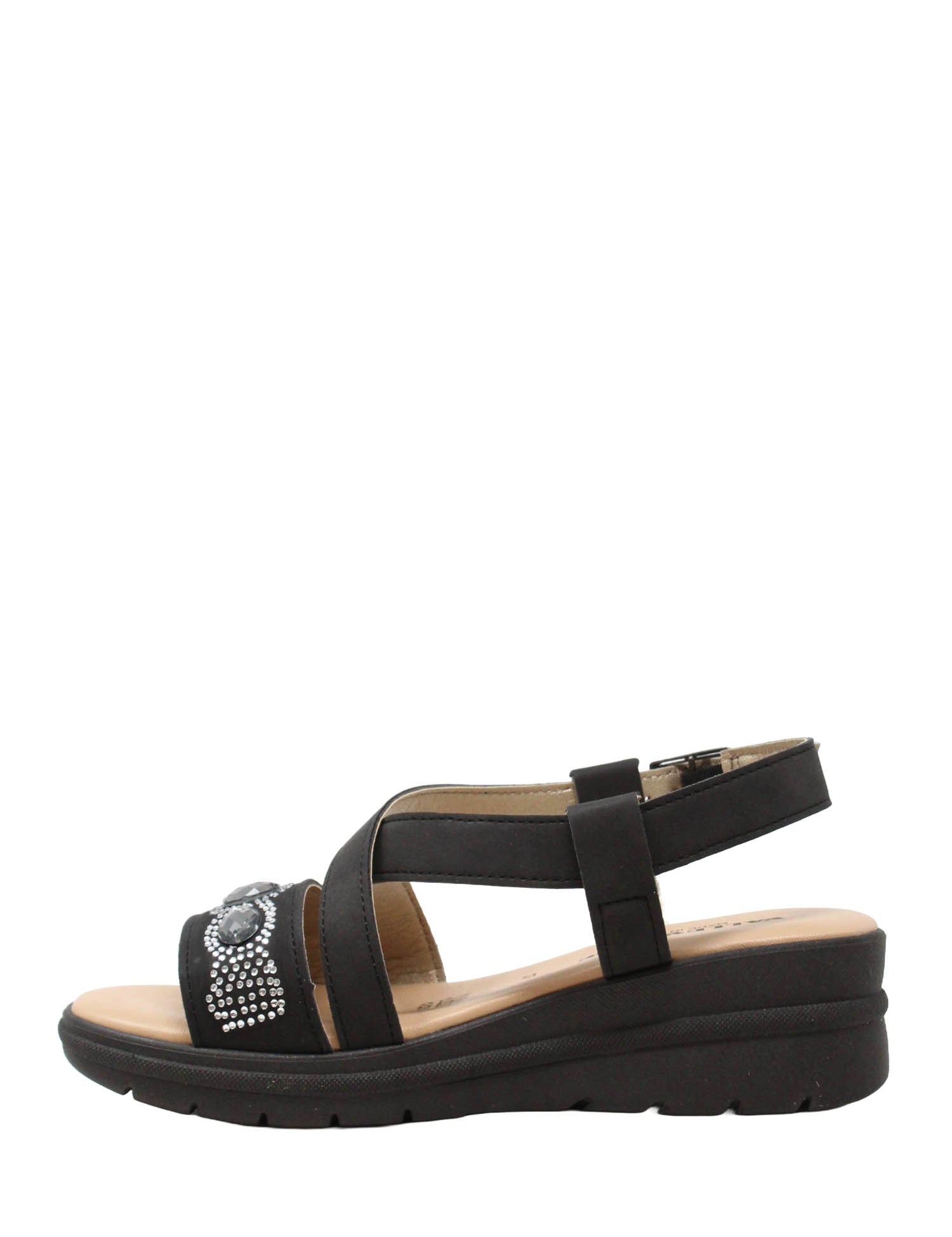 Sandali zeppa Nero Valleverde