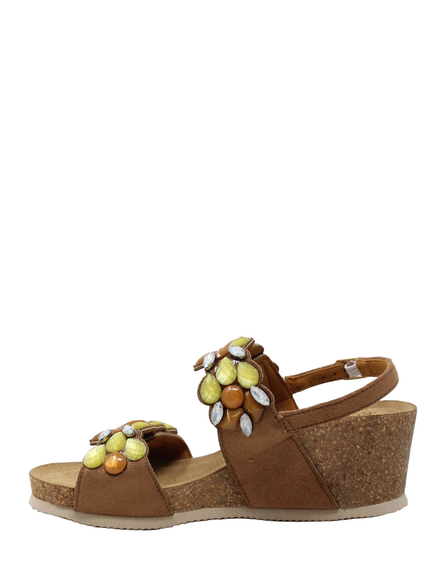 Sandali zeppa Marrone Valleverde