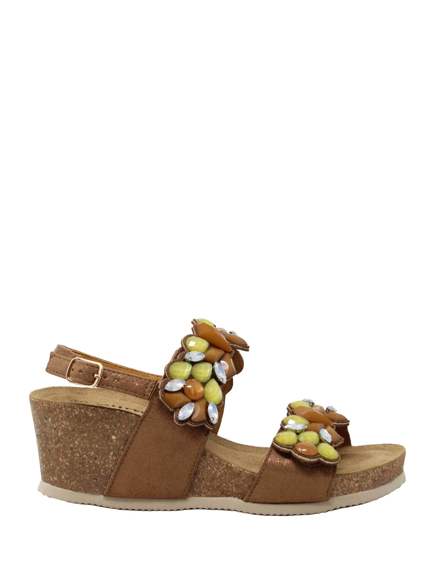 Sandali zeppa Marrone Valleverde