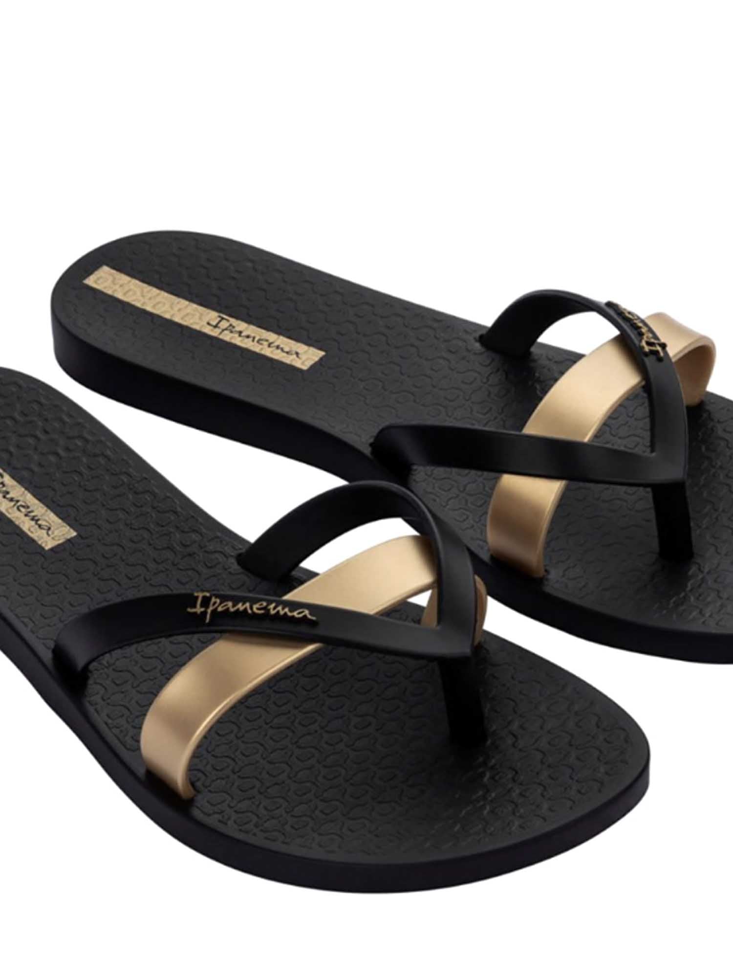 Infradito Nero Oro Ipanema